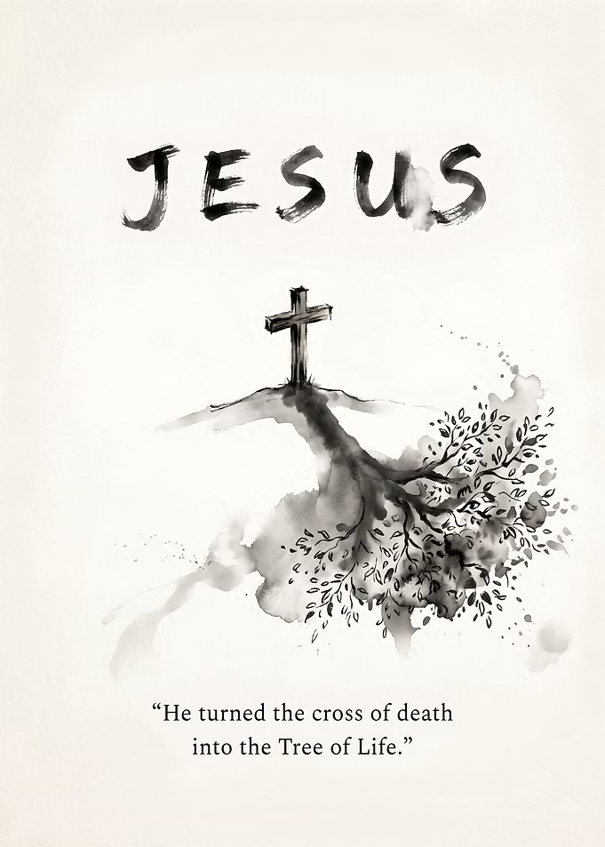 Jesus Cross Tree of Life Art