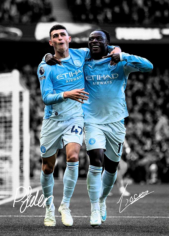 Phil Foden and Jeremy Doku Celebration