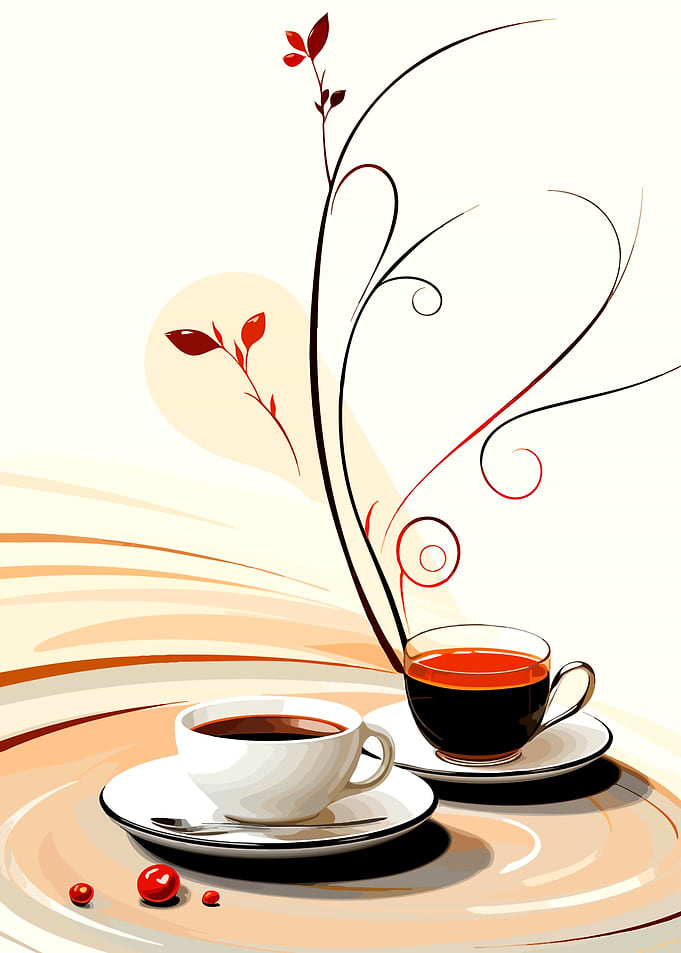 Elegant Coffee and Tea Illustration