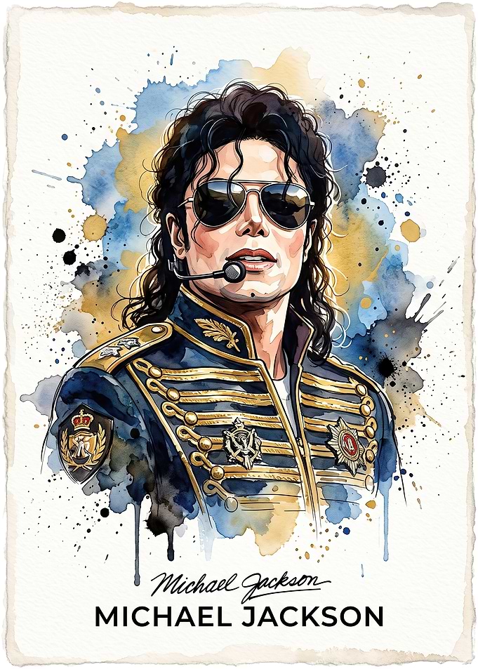 Michael Jackson Watercolor Portrait