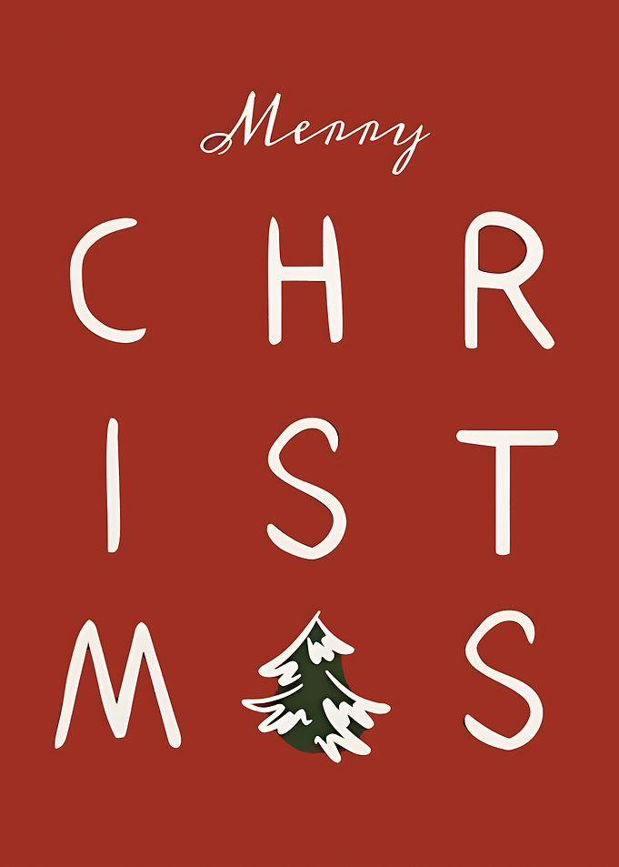 Minimalist Merry Christmas Typography