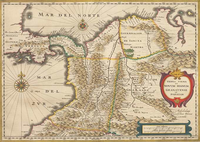 Antique Map of New Granada Spain