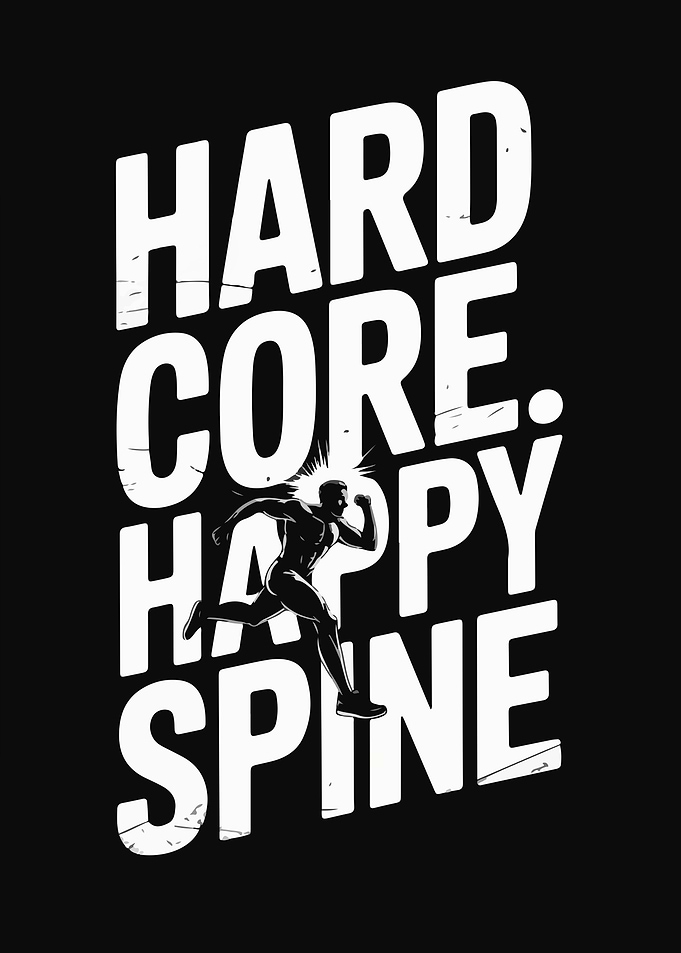 Hardcore Happy Spine Running Graphic