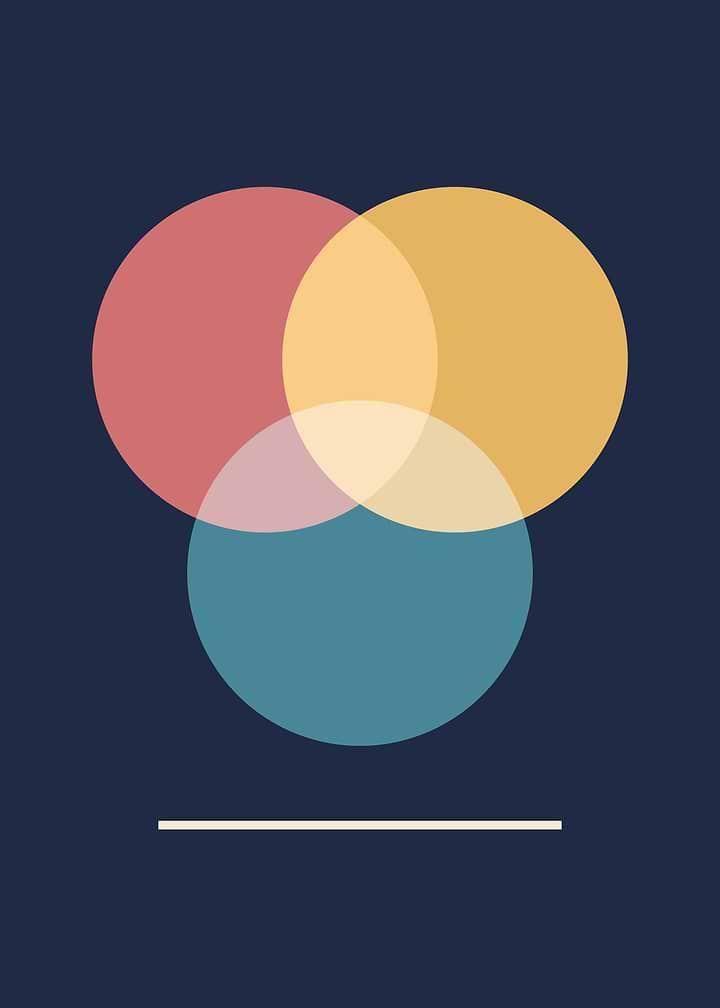 Three Overlapping Circles Abstract Geometric Print