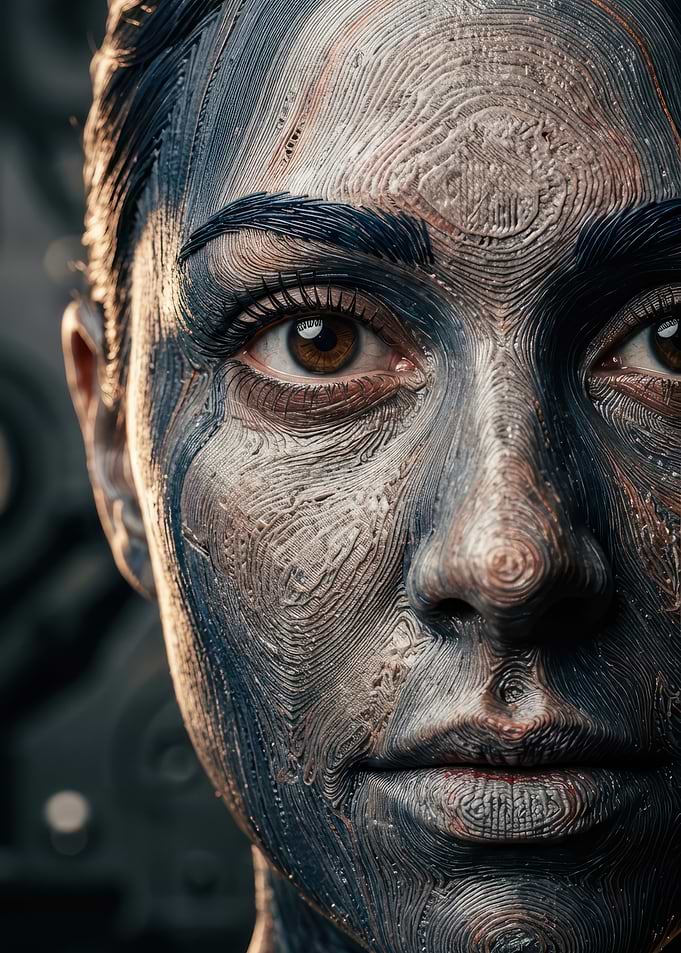 Textured Abstract Portrait of a Woman