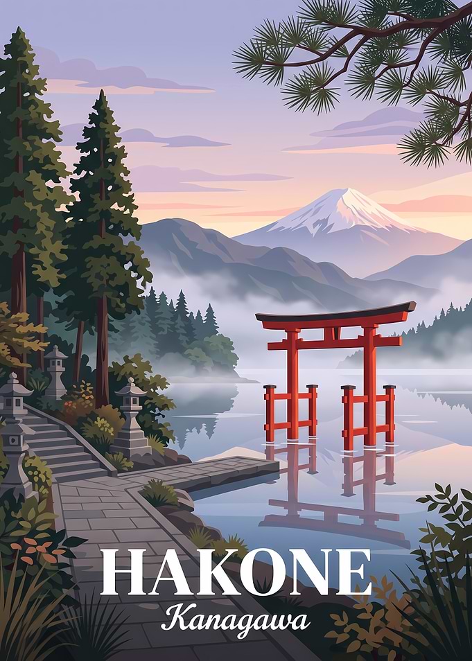 Hakone Japan Travel Poster