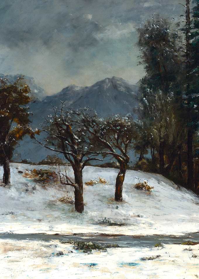 Snow by Gustave Courbet Winter Landscape Painting