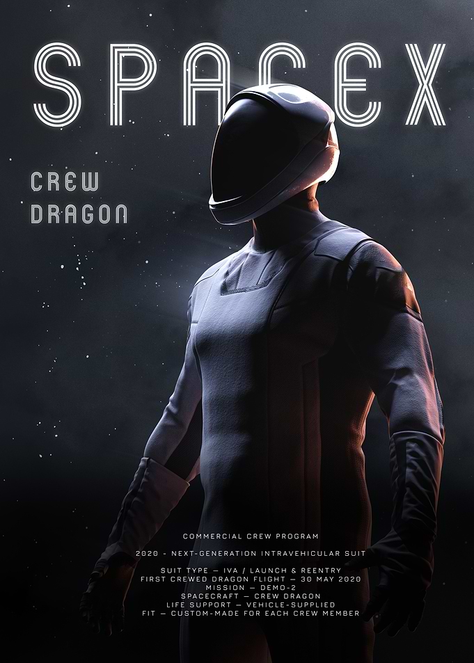 SpaceX Crew Dragon Astronaut Poster