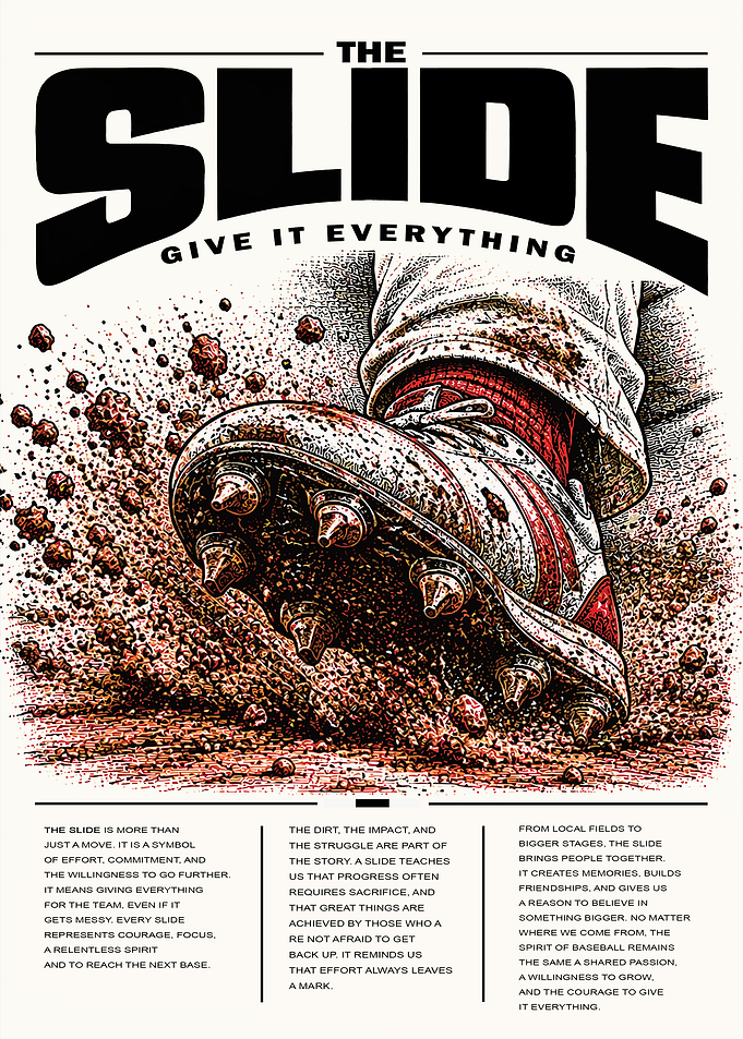 The Slide Baseball Motivational Poster