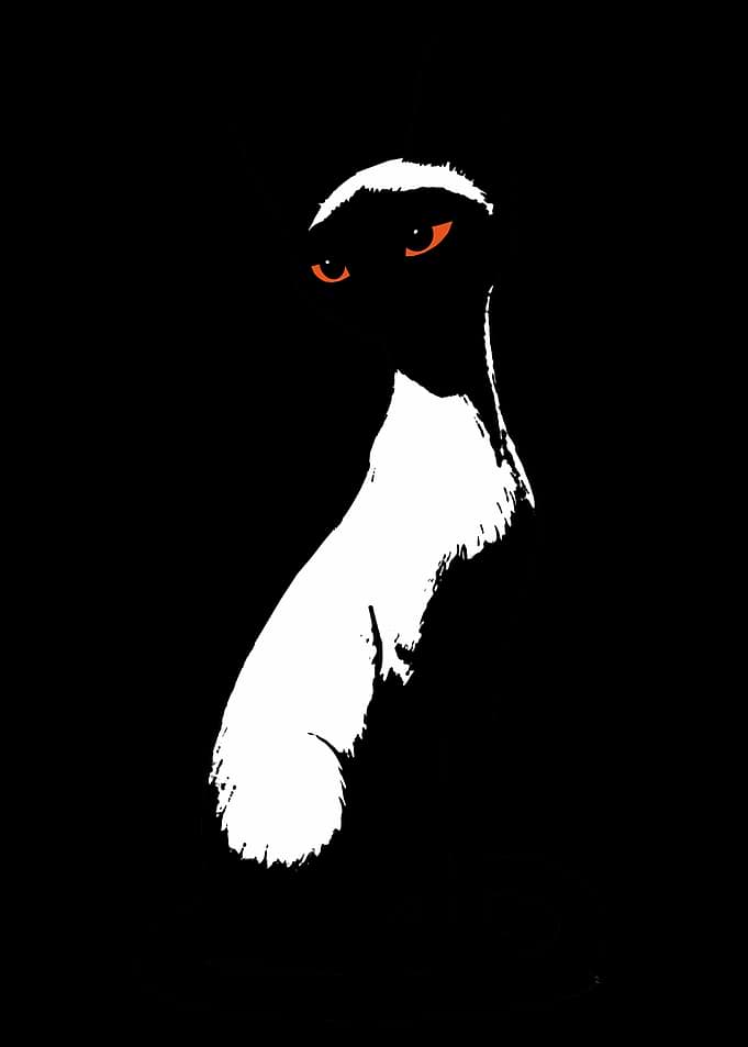 Elegant Siamese Cat - Minimalist Art & Orange Eyes