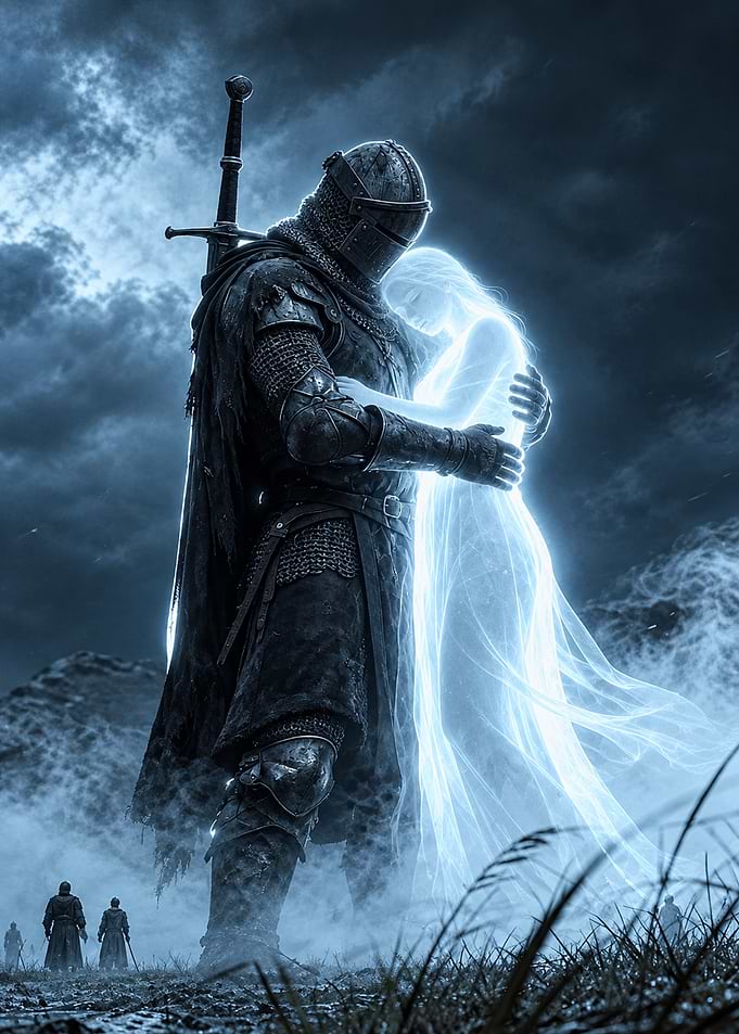 Knight Embracing a Spectral Spirit