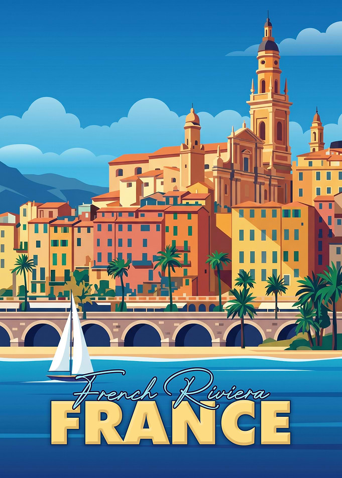 French Riviera Travel Poster