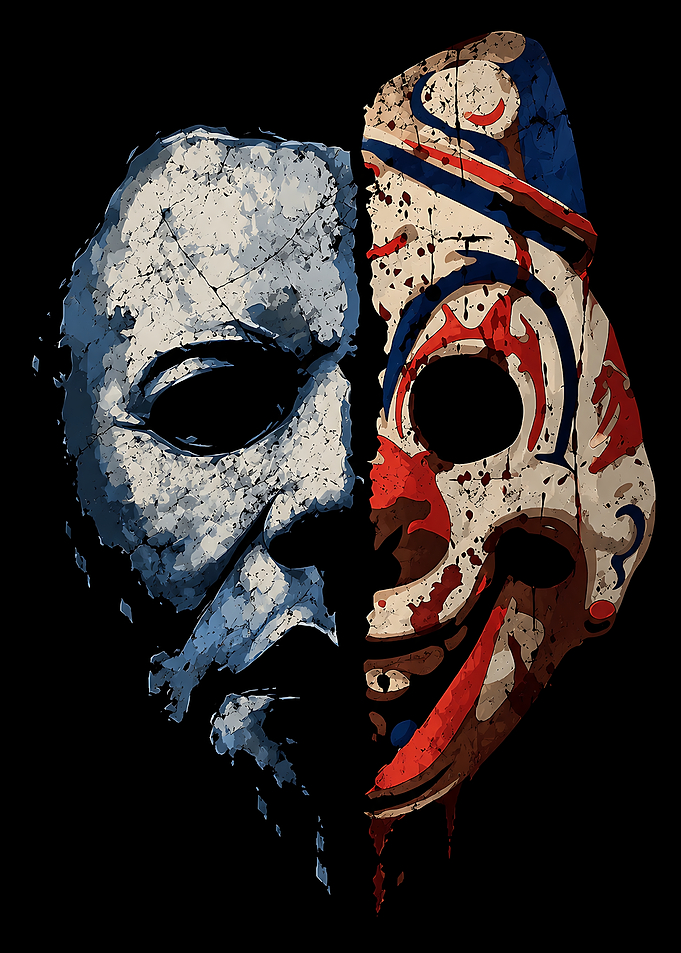 Michael Myers and Clown Mask Split