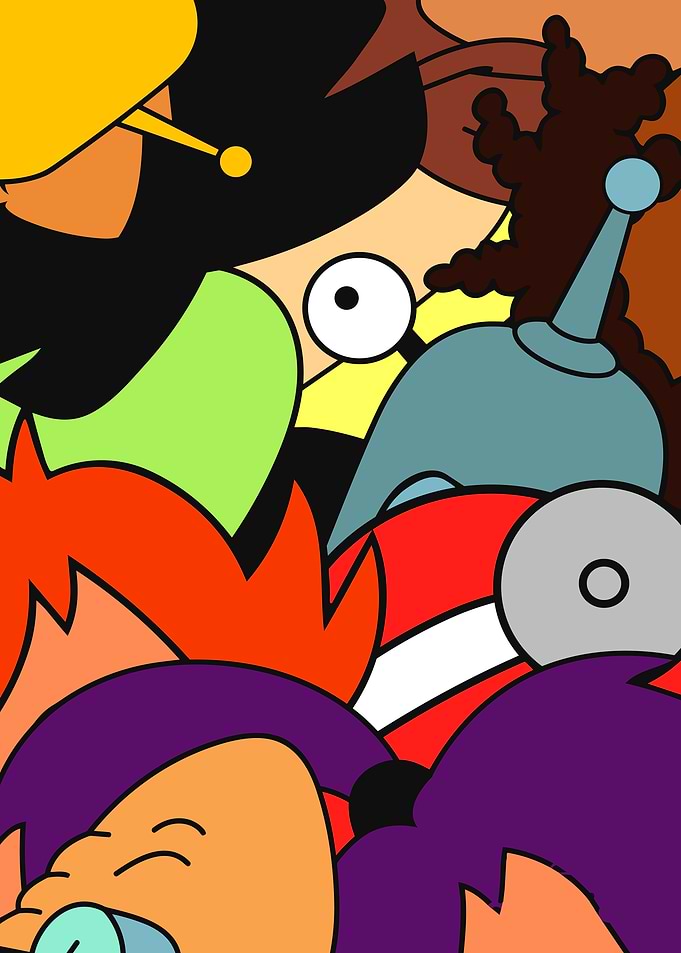 Futurama Character Collage Abstract Art