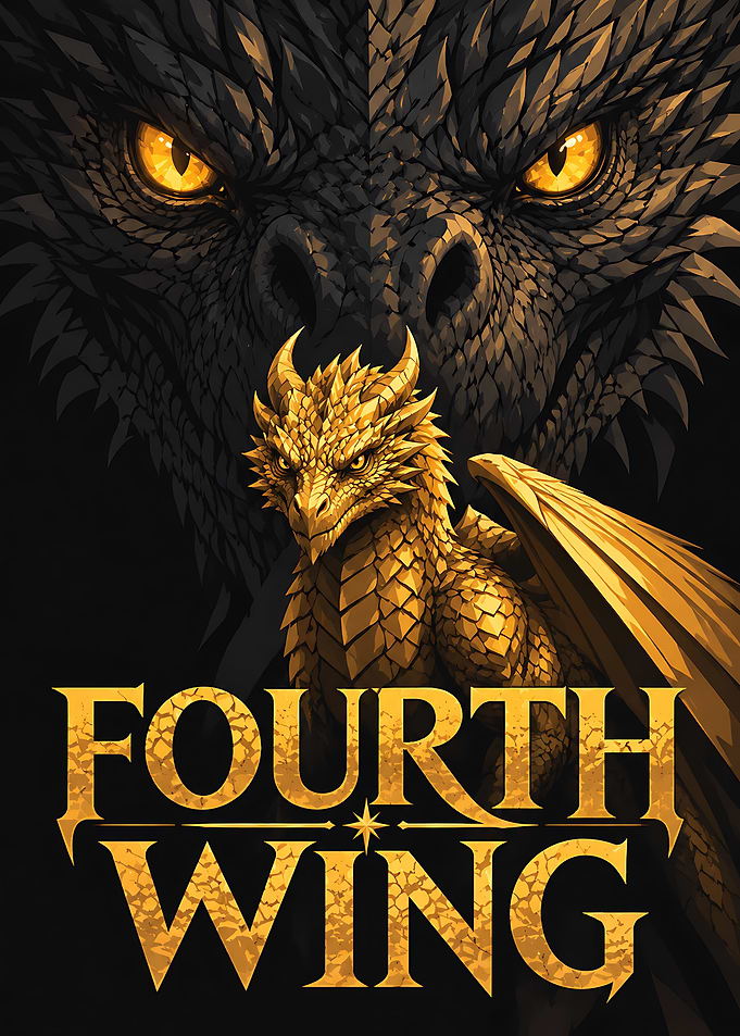 Fourth Wing Dragon Book Poster