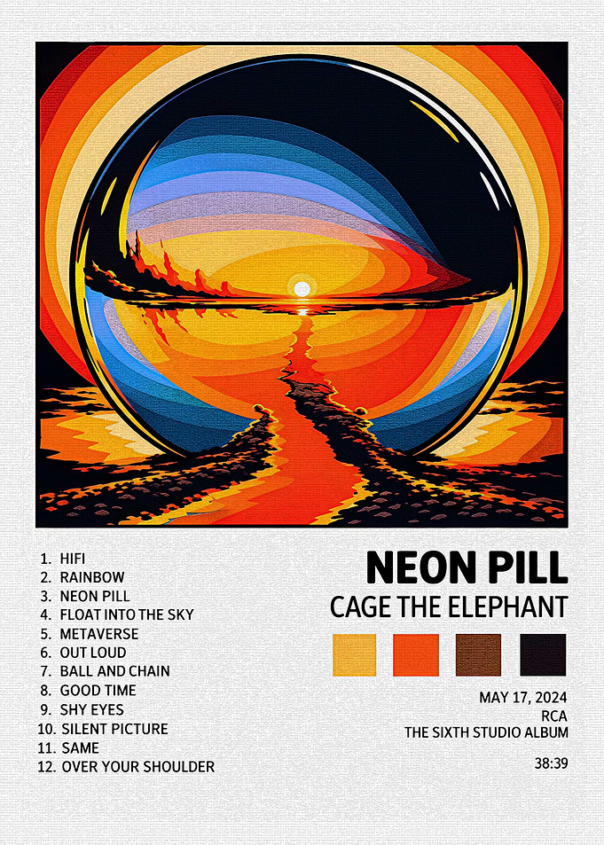 Cage The Elephant Neon Pill Poster