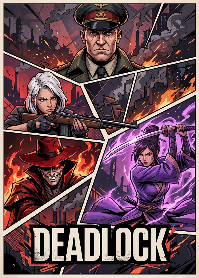 Deadlock Game Character Comic Poster