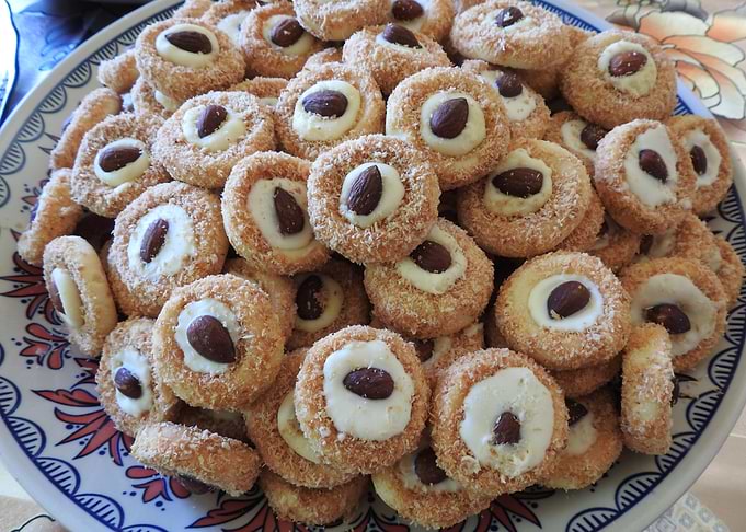 Plate of Coconut Almond Cookies