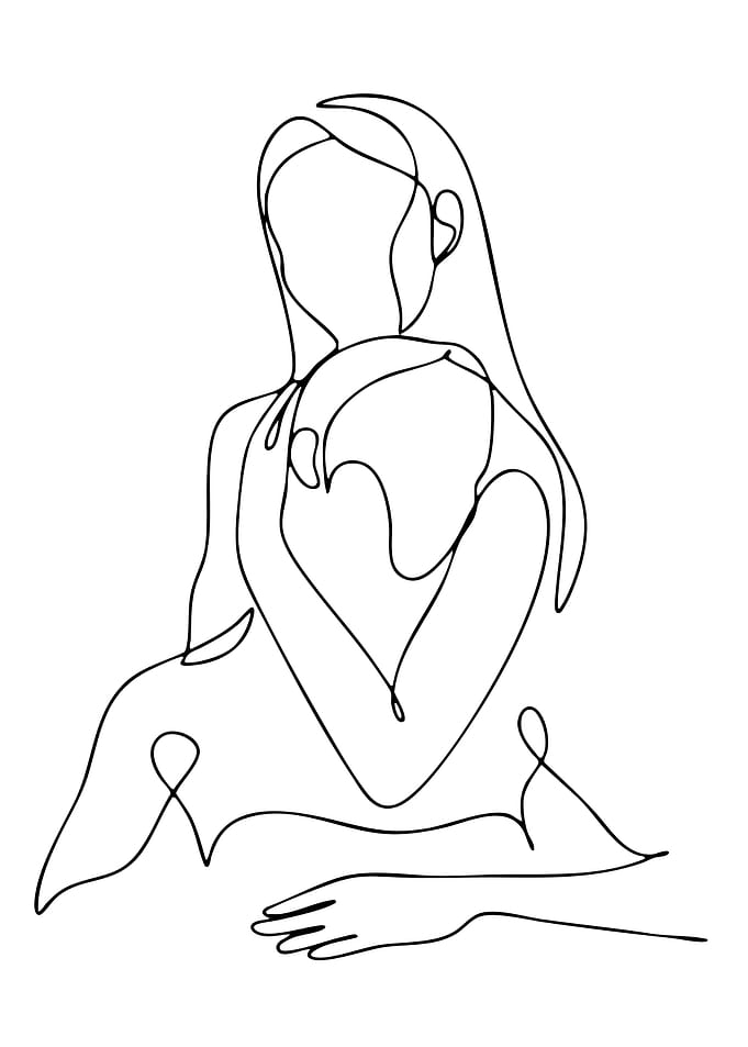 Minimalist Couple Line Art