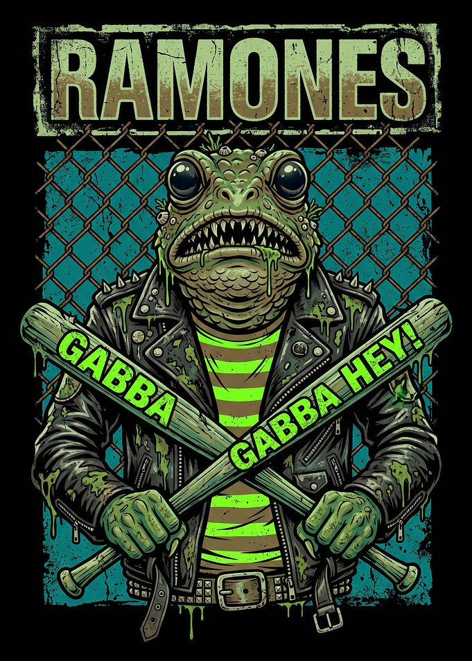 Punk Frog Graphic Illustration