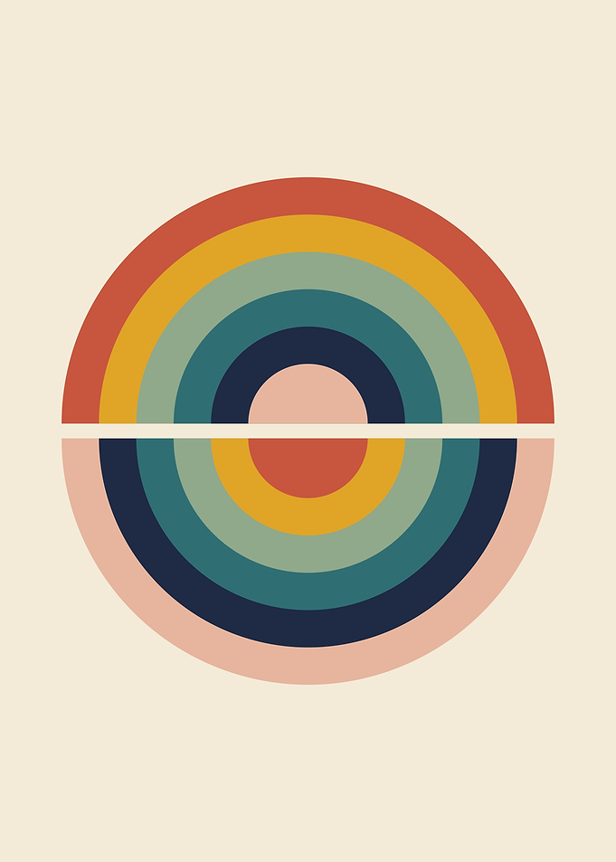 Rainbow Arch Reflection Mid Century Print