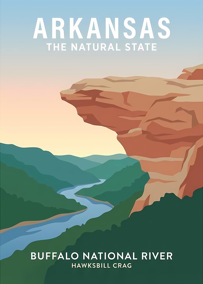 Arkansas Buffalo National River Travel Poster