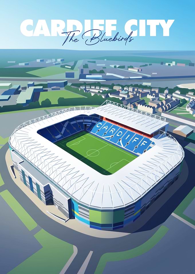 Cardiff City Stadium Vector Art