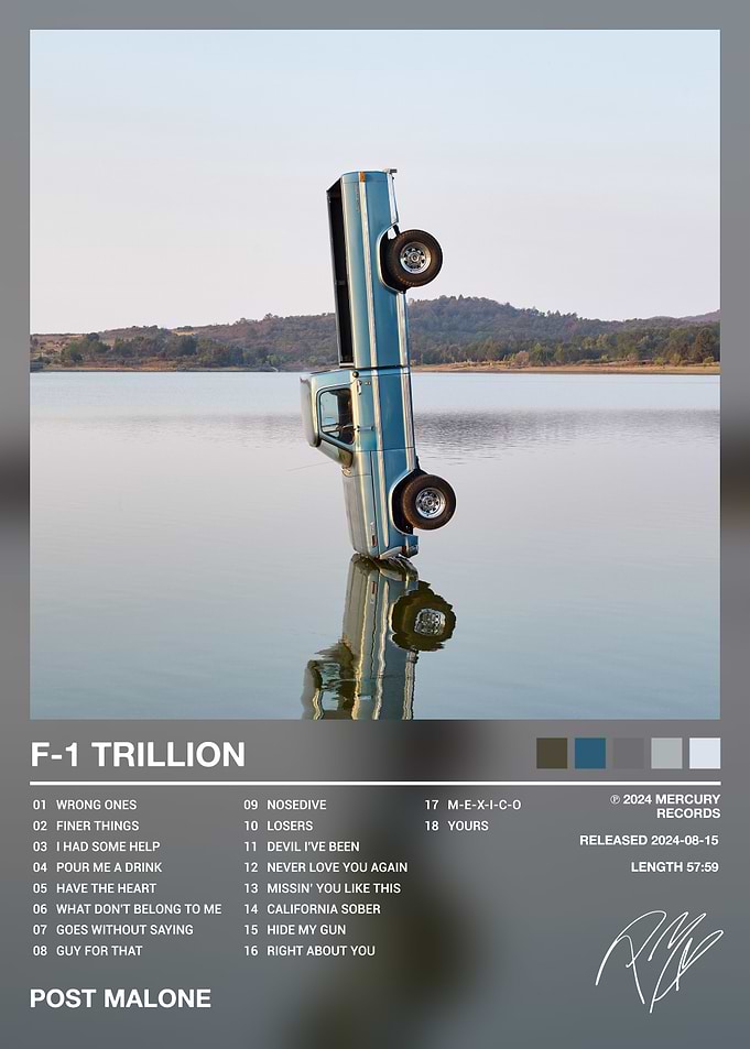 Post Malone F-1 Trillion Album Poster