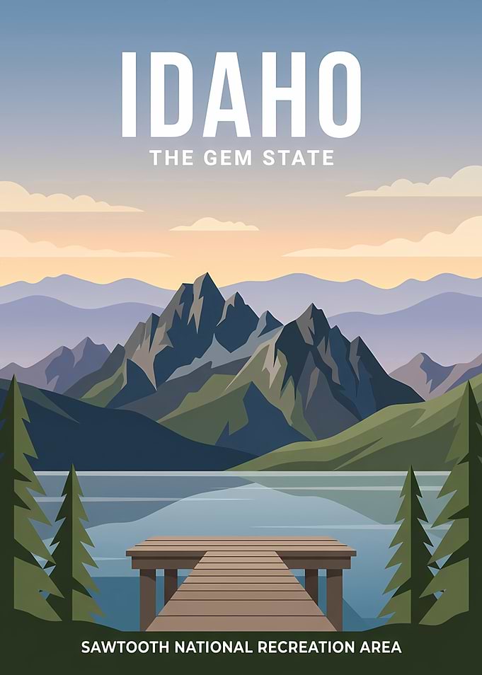 Idaho Sawtooth National Recreation Area Poster