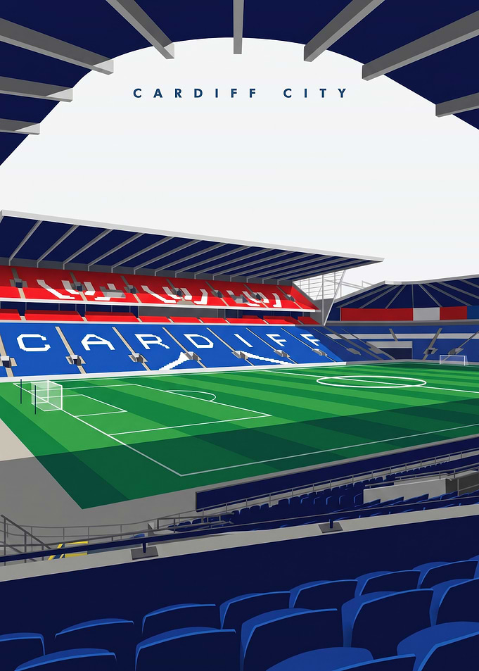 Cardiff City Stadium Minimalist Poster