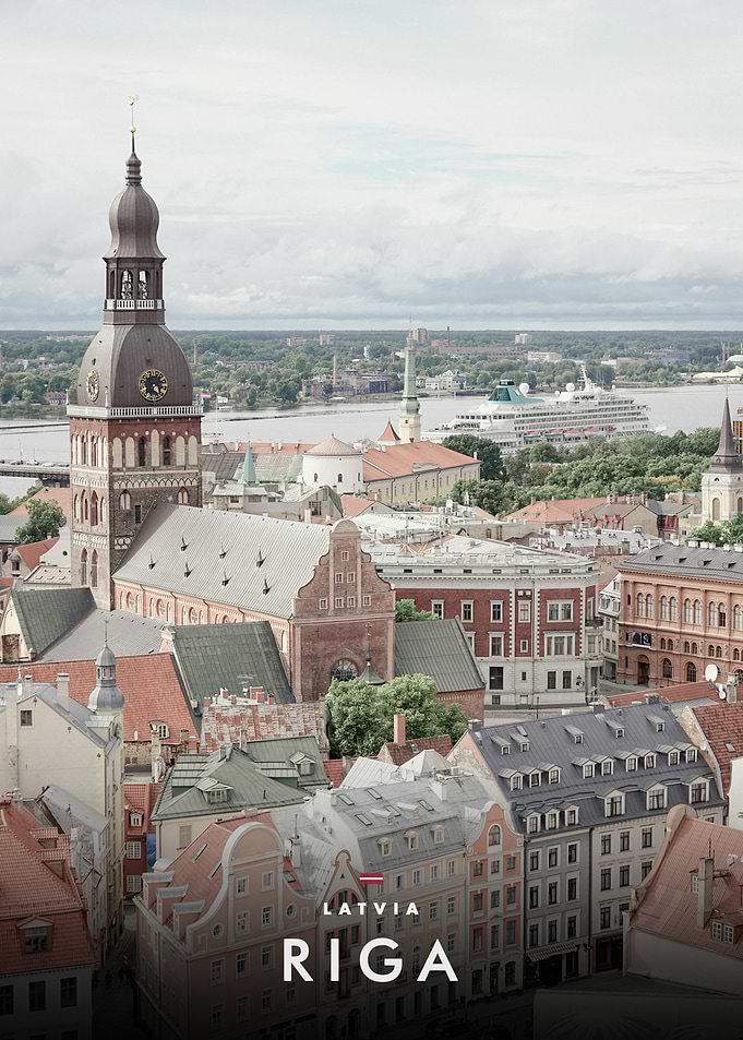 Aerial View of Riga Old Town