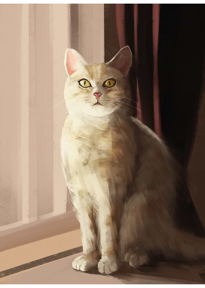 Digital Painting of a Tabby Cat