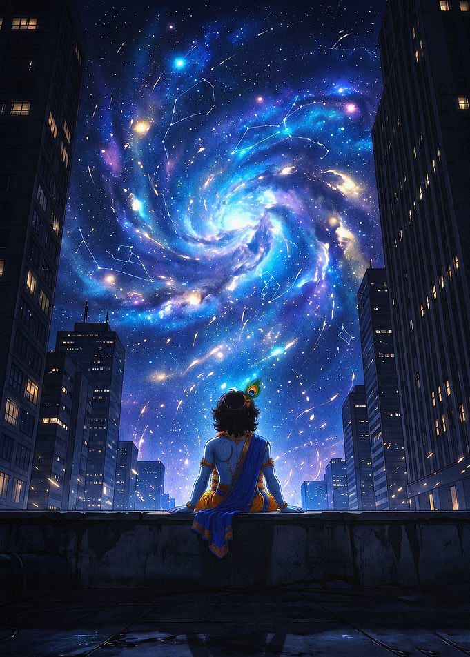 Krishna Space City Skyline Cosmic A