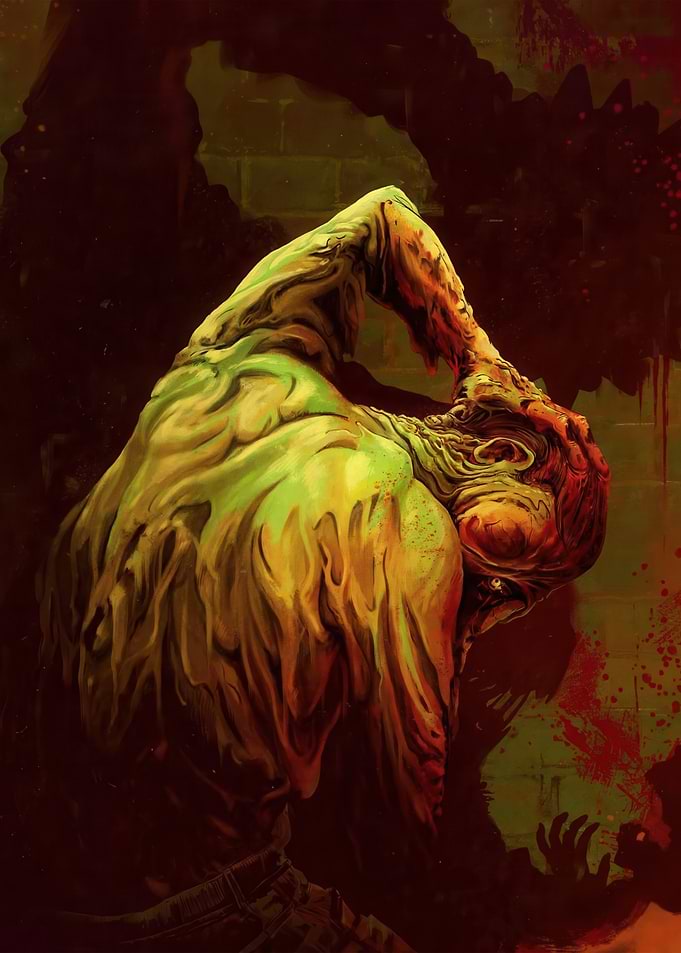 Horror Zombie Creature Digital Illustration