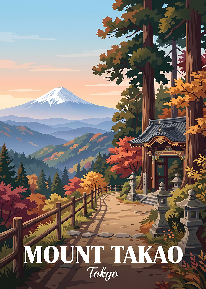 Mount Takao Tokyo Travel Poster