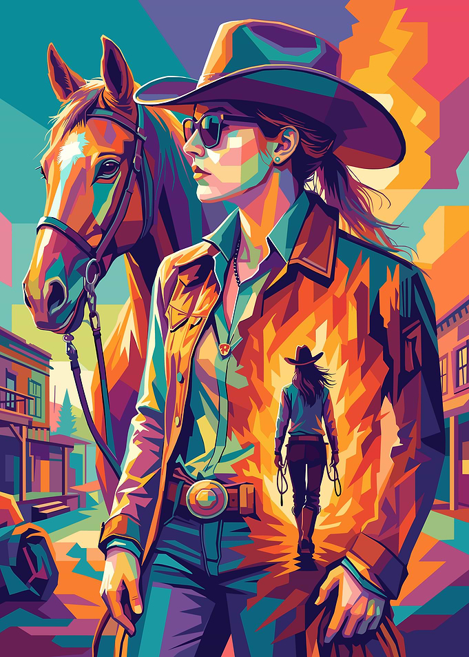 Pop Art Cowgirl and Horse