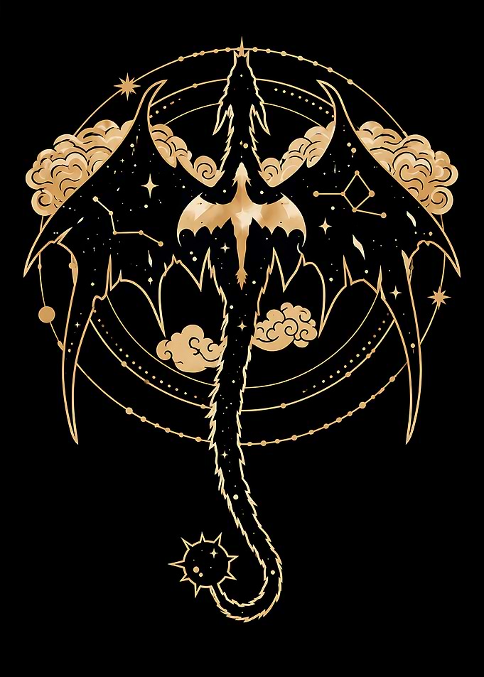 Celestial Dragon Constellation Art