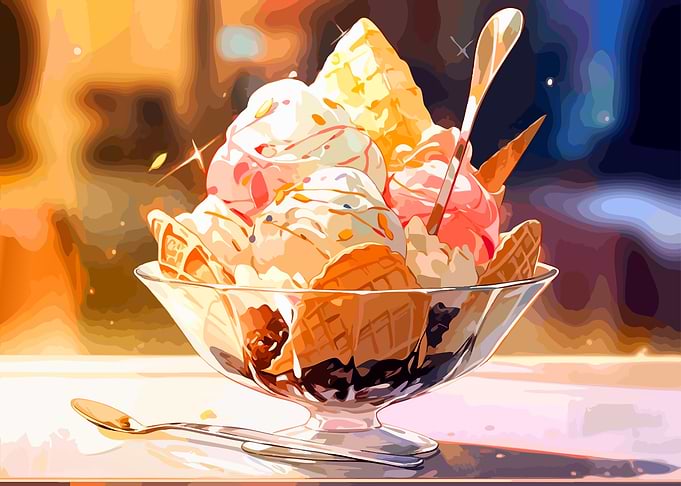Delicious Ice Cream Sundae Illustration