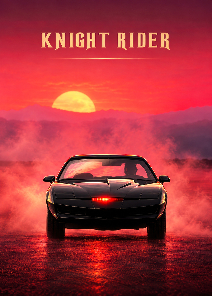 Knight Rider KITT Sunset Poster