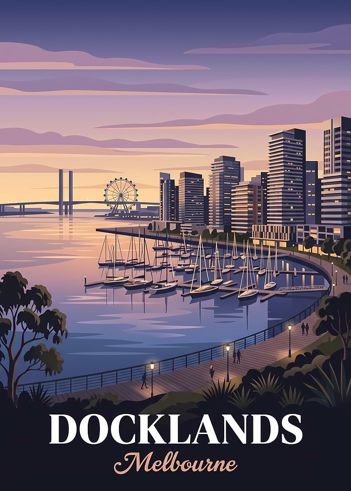 Docklands Melbourne Travel Poster