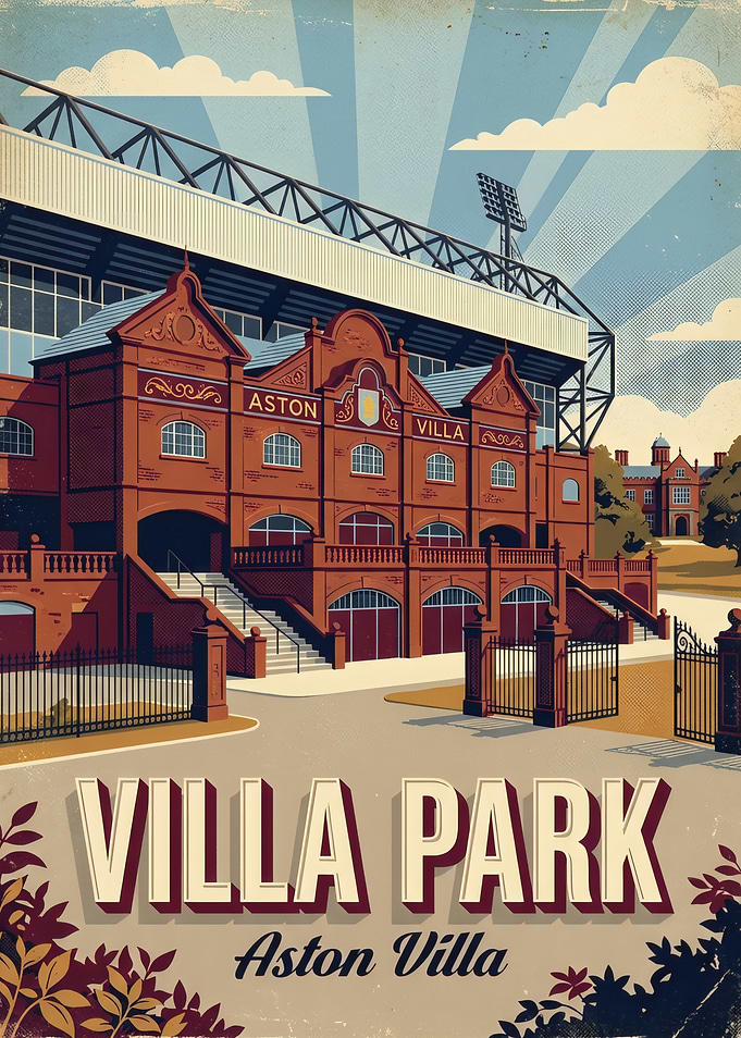 Vintage Style Villa Park Poster