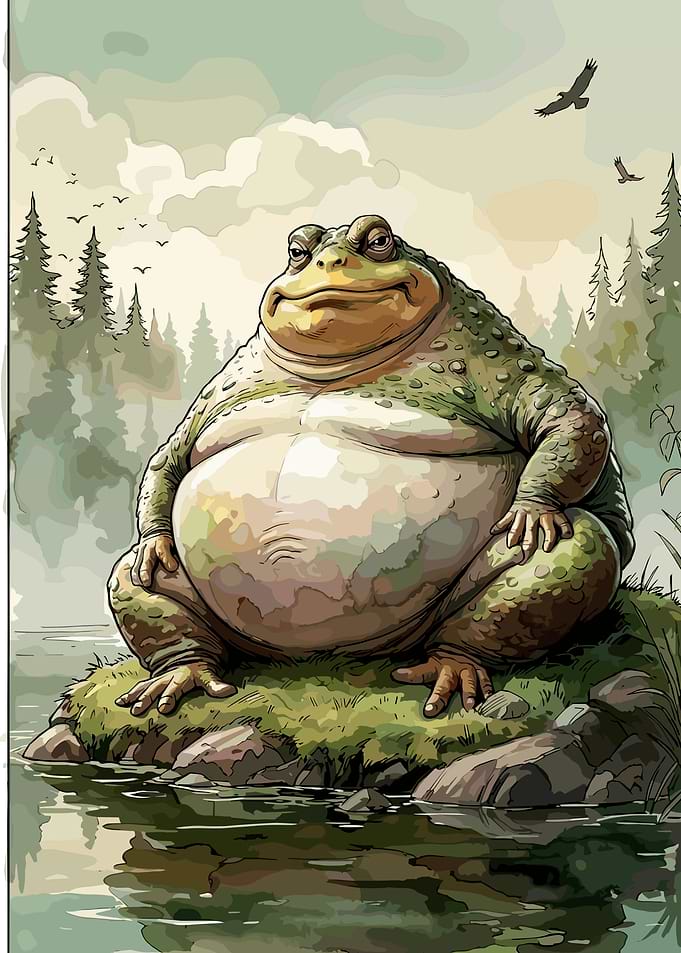 Majestic Fat Toad by the Lake