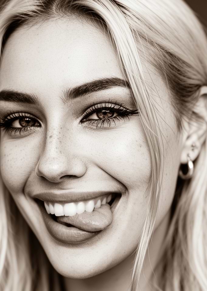 Close-up Portrait of Smiling Blonde Woman