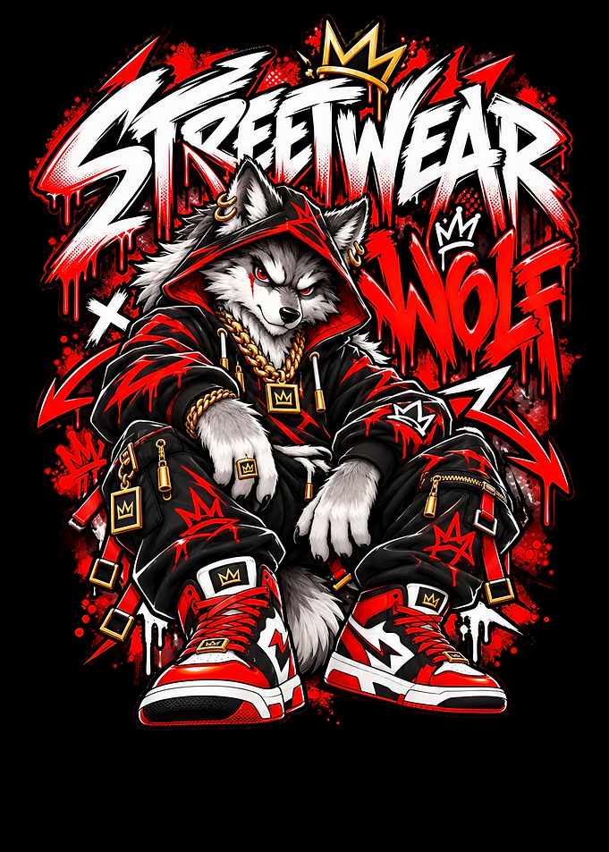 Streetwear Wolf King – Urban Graffiti Art