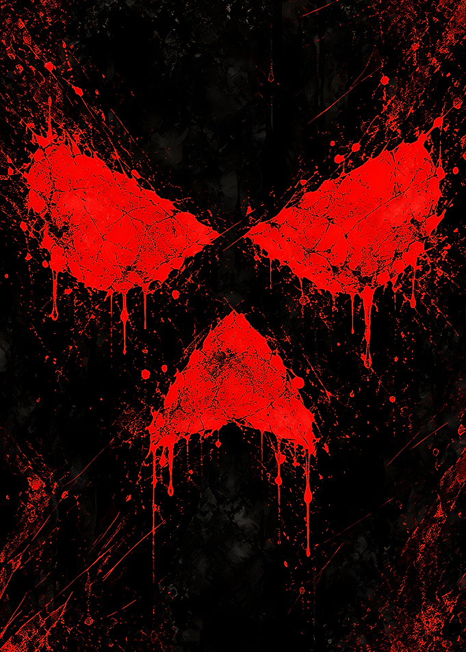 Red Splatter Skull Face