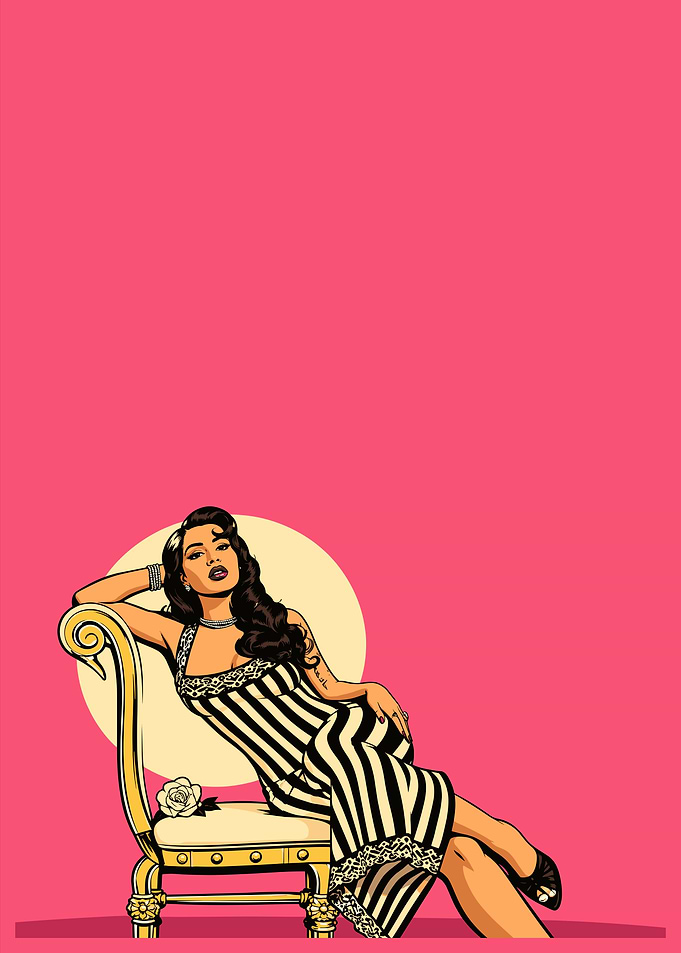 Retro Pin-up Style Woman Illustration