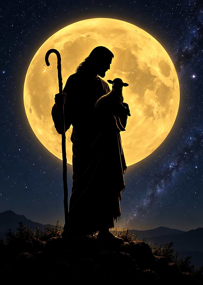 Jesus the Good Shepherd Silhouette