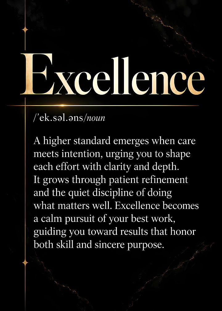 Excellence Definition Inspirational Wall Art