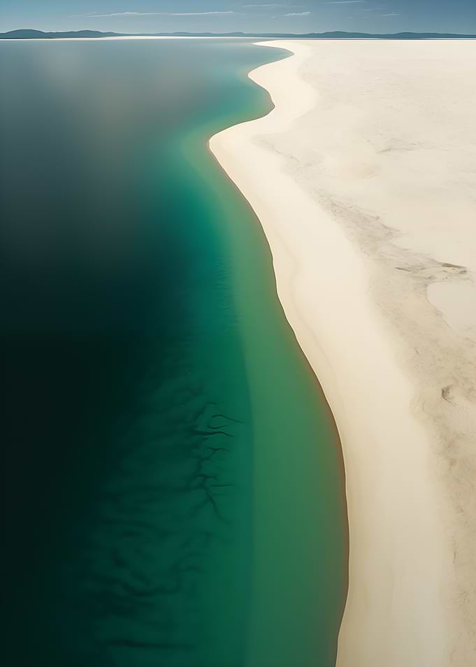 Aerial View of Pristine White Beach