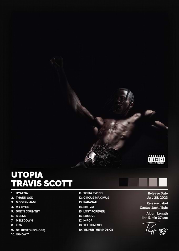 Travis Scott Utopia Album Cover Poster